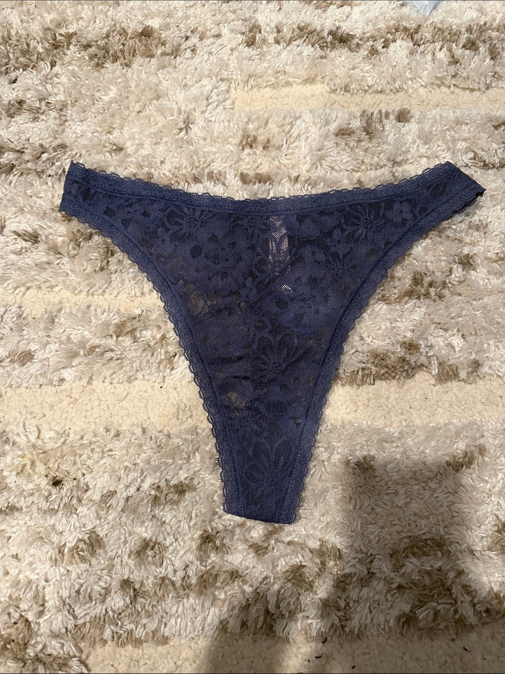 Victoria's Secret Navy Lace Thong